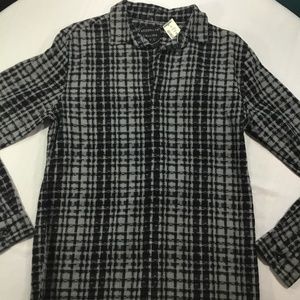 Aeropostale Black Gray Plaid Button Down NWT Small